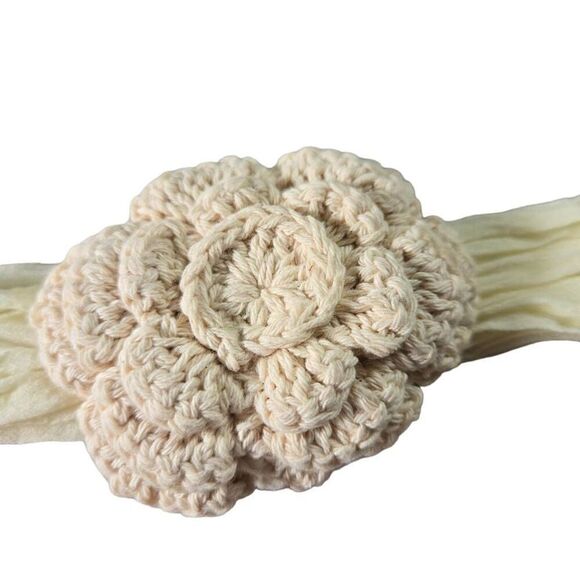 Crochet flower headband Girls accessories 7-10" - Picture 4 of 4